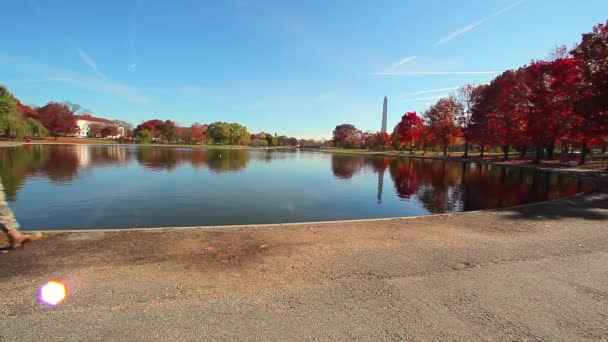 Soldats marchant devant le Lincoln Memorial Pool . — Video