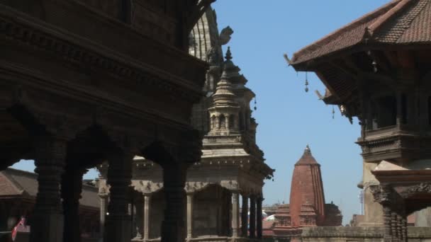 Panoramic van Nepali tempel — Stockvideo