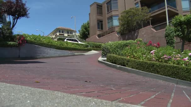 Cars driving the sharp turns in San Francisco — Stock Video