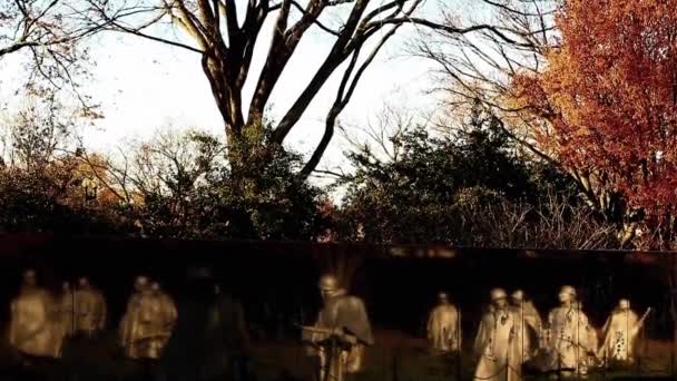 Koreaanse oorlogsveteranen Memorial muur — Stockvideo