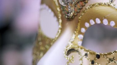 Close up shot of an artistic carnival mask.