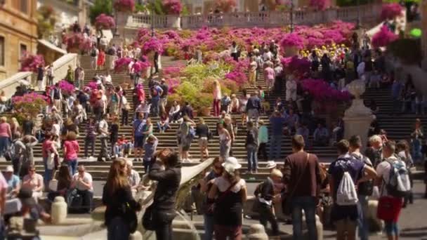 Treppe an der Trinita dei Monti — Stockvideo