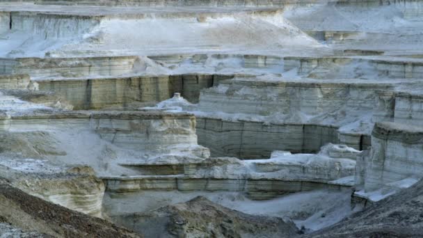 White rock formations in Israel — Stock Video