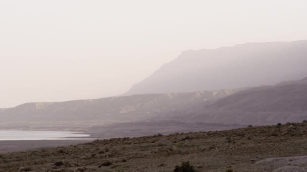 Mar Morto Hazy litoral em Israel — Vídeo de Stock