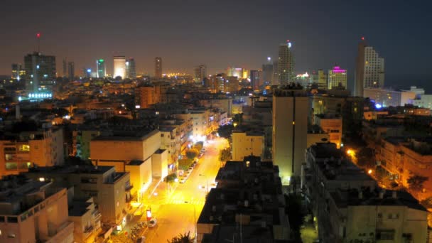 Tel Aviv time-lapse de la ciudad al amanecer . — Vídeos de Stock