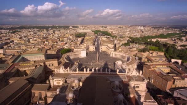 Η πλατεία του Αγίου Πέτρου και οι στέγες της Ρώμης — Αρχείο Βίντεο