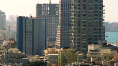 İsrail'de hisse senedi Video görüntüleri Tel Aviv ve Akdeniz'in panoramik çekim