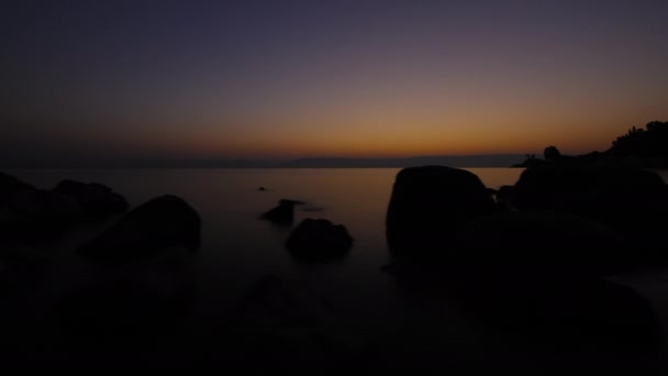 Восход солнца в Галилейском море — стоковое видео