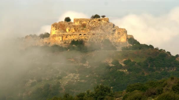 Nimrod Fort in de Golan-hoogvlakte in Israël — Stockvideo