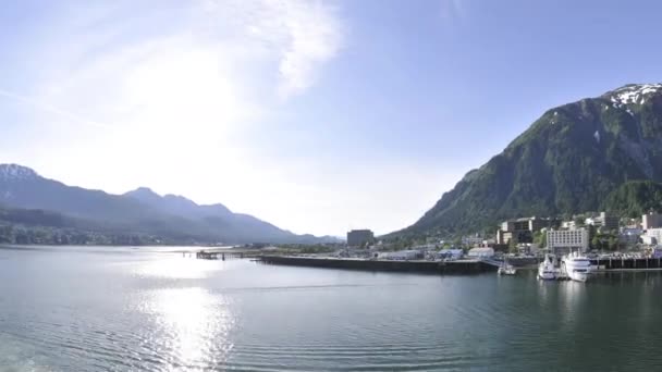 Tempo limite de visualização do porto de cruzeiro Juneau — Vídeo de Stock