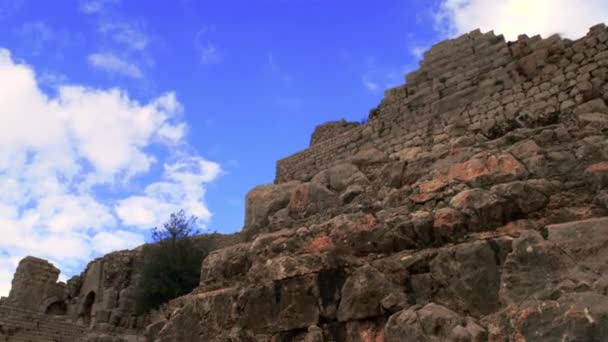 Murallas de la fortaleza de Nimrod en Israel — Vídeos de Stock