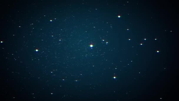Étoiles se déplaçant autour d'un fond sombre . — Video