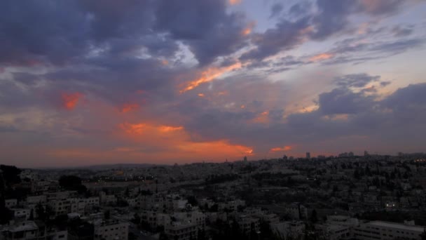 Günbatımı üzerinde Jerusalem — Stok video