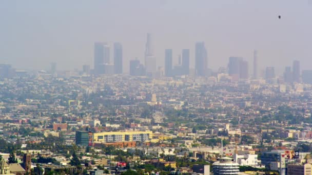 Панорамный вид на Лос-Анджелес с Малхолланд Драйв — стоковое видео