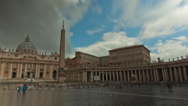 Lapso de tiempo de la Plaza del Vaticano . — Vídeo de stock