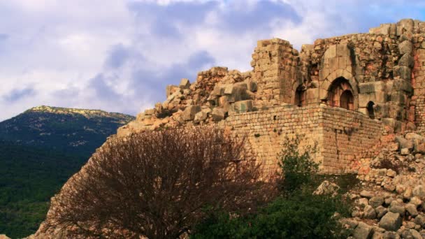 Muro della fortezza di Nimrod in Israele — Video Stock