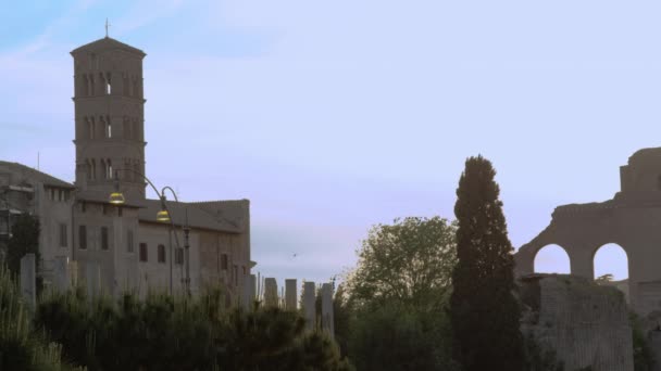 Basilica of Constantine at dusk — Stock Video