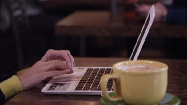 Person using touch pad on laptop — Stock Video