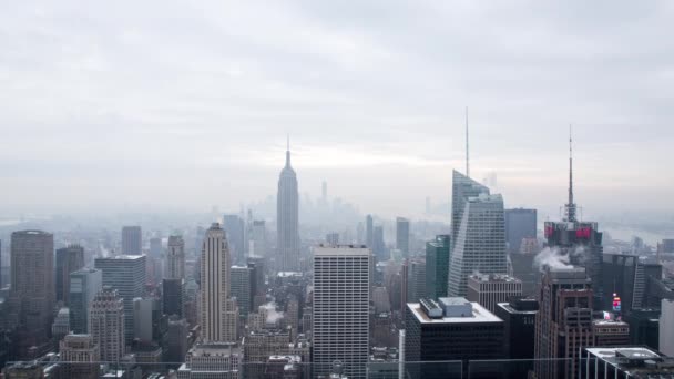 Rotting skyline i New York. — Stockvideo