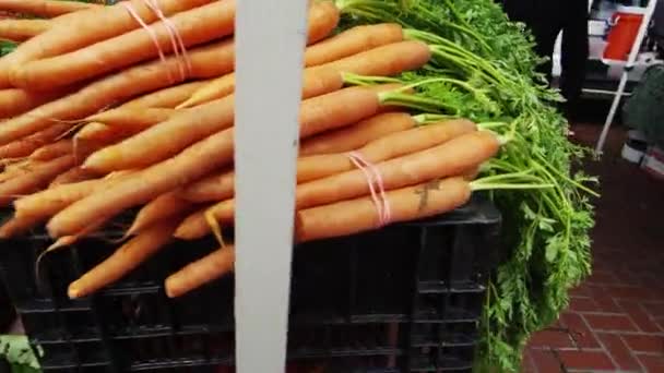 샌프란시스코 의 시장에서 신선한 농산물 — 비디오