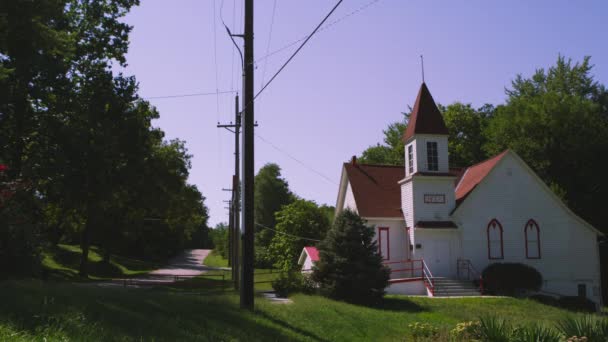 Iglesia en Brownsville Nebraska . — Vídeo de stock