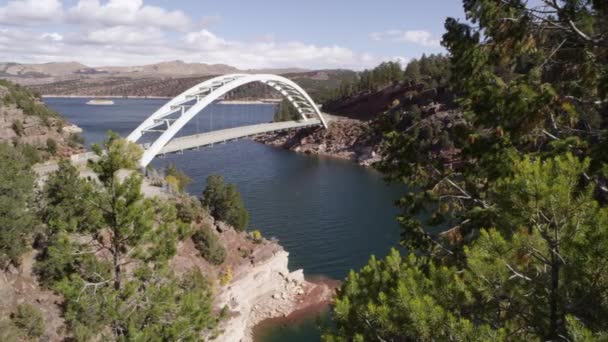 Cart Creek Bridge at Flaming Gorge in Utah. — Stock Video