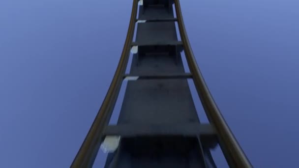 Roller coaster pętli cofać — Wideo stockowe