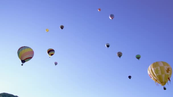 Heißluftballons in utah — Stockvideo