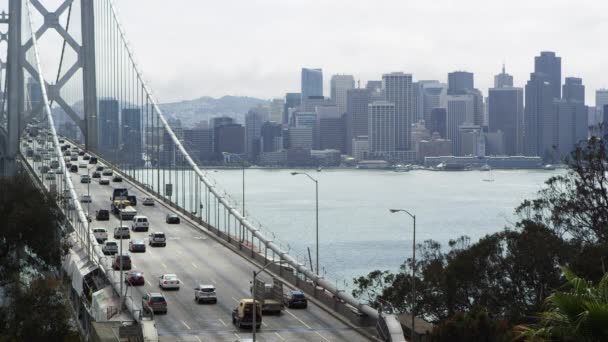 Ponte da Baía de Oakland em São Francisco — Vídeo de Stock