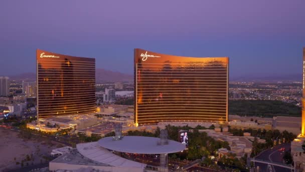 De skyline van Las Vegas bij zonsopgang — Stockvideo