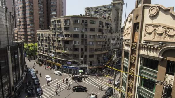 Tempo laspe statica vista di intersezione a Shanghai Cina . — Video Stock