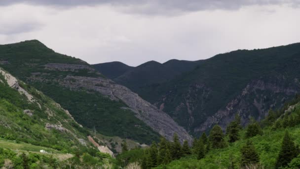 Mountainsides and valleys in Provo Canyon — Stock Video