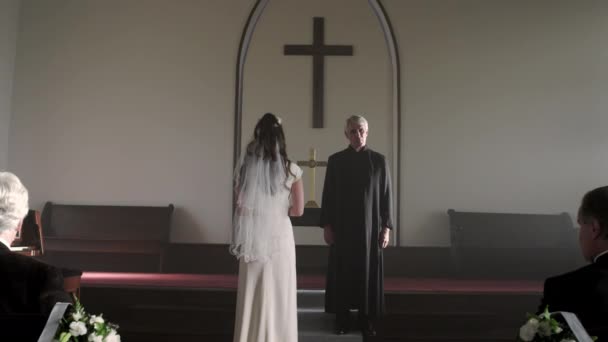 Bride standing without a groom — Stock Video