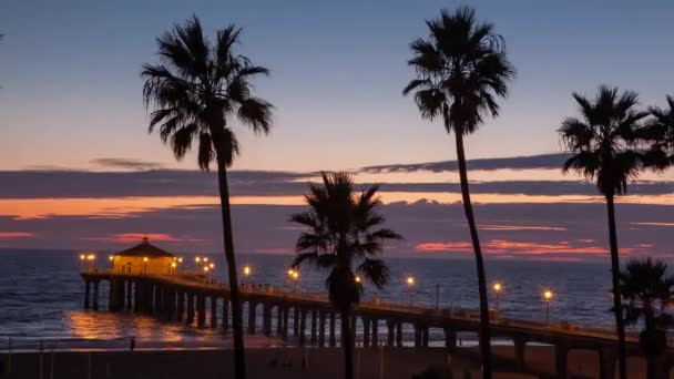 Timelapse na Manhattan Beach v Kalifornii. — Stock video