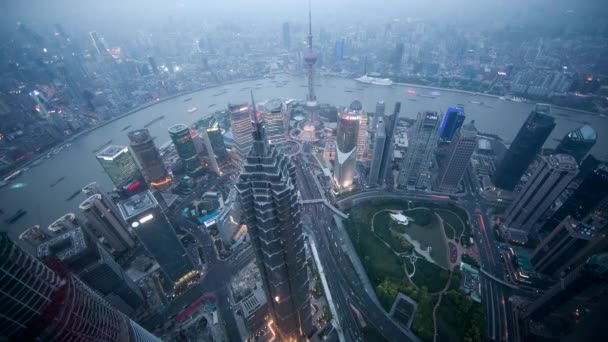 Χρονική Πάροδος κοιτάζοντας προς τα κάτω Jin Mao tower στη Σαγκάη της Κίνας. — Αρχείο Βίντεο