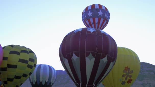 Varmluftsballonger i Utah — Stockvideo