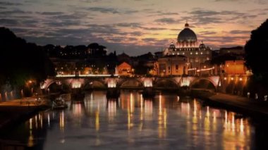 Sunset time-lapse of the Vatican City, from across the Tevere River.