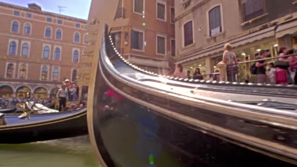 Gondolas glide by in slow motion — Stock Video