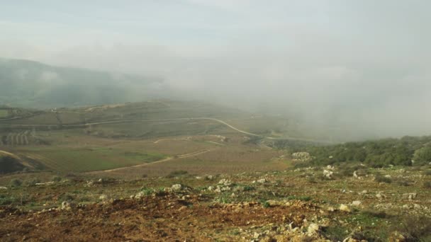 Colinas pastorais e nuvens em Israel — Vídeo de Stock