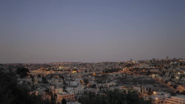 Soluppgång över Jerusalem. — Stockvideo