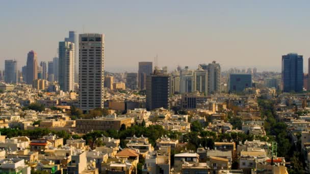 Horizonte panorâmico de Tel Aviv — Vídeo de Stock