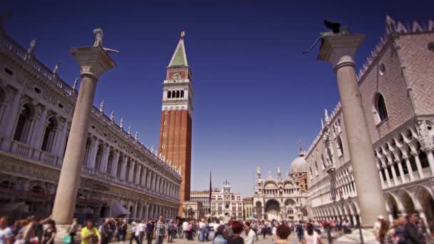 Tiro de inclinación en Piazza San Marco — Vídeo de stock