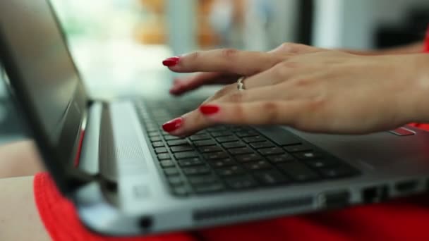 Womens hands typing on computer — Stock Video