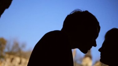 Öpüşme çift yakın çekim yavaş çekim de vurdu