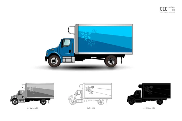 Camion Blu Isolato Camion Refrigerato Illustrazione Vettoriale Vettoriali Stock Royalty Free