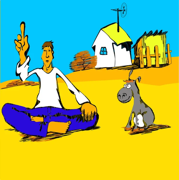 bir eşek ile philisopher. çizgi film