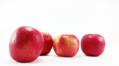 seçici odak ile beyaz arka plan 4 elma