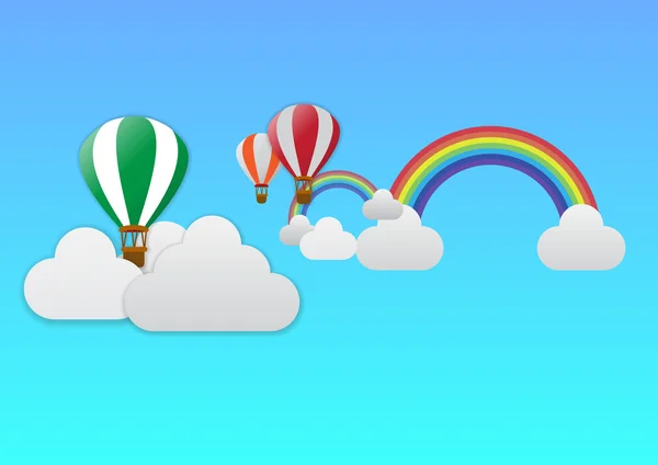 Hete lucht ballon op reis gaat — Stockvector