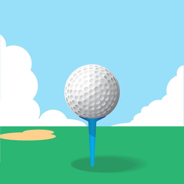 Golfbal op Tee — Stockvector