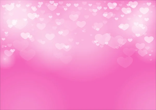 Corazón bokeh sobre fondo rosa — Vector de stock